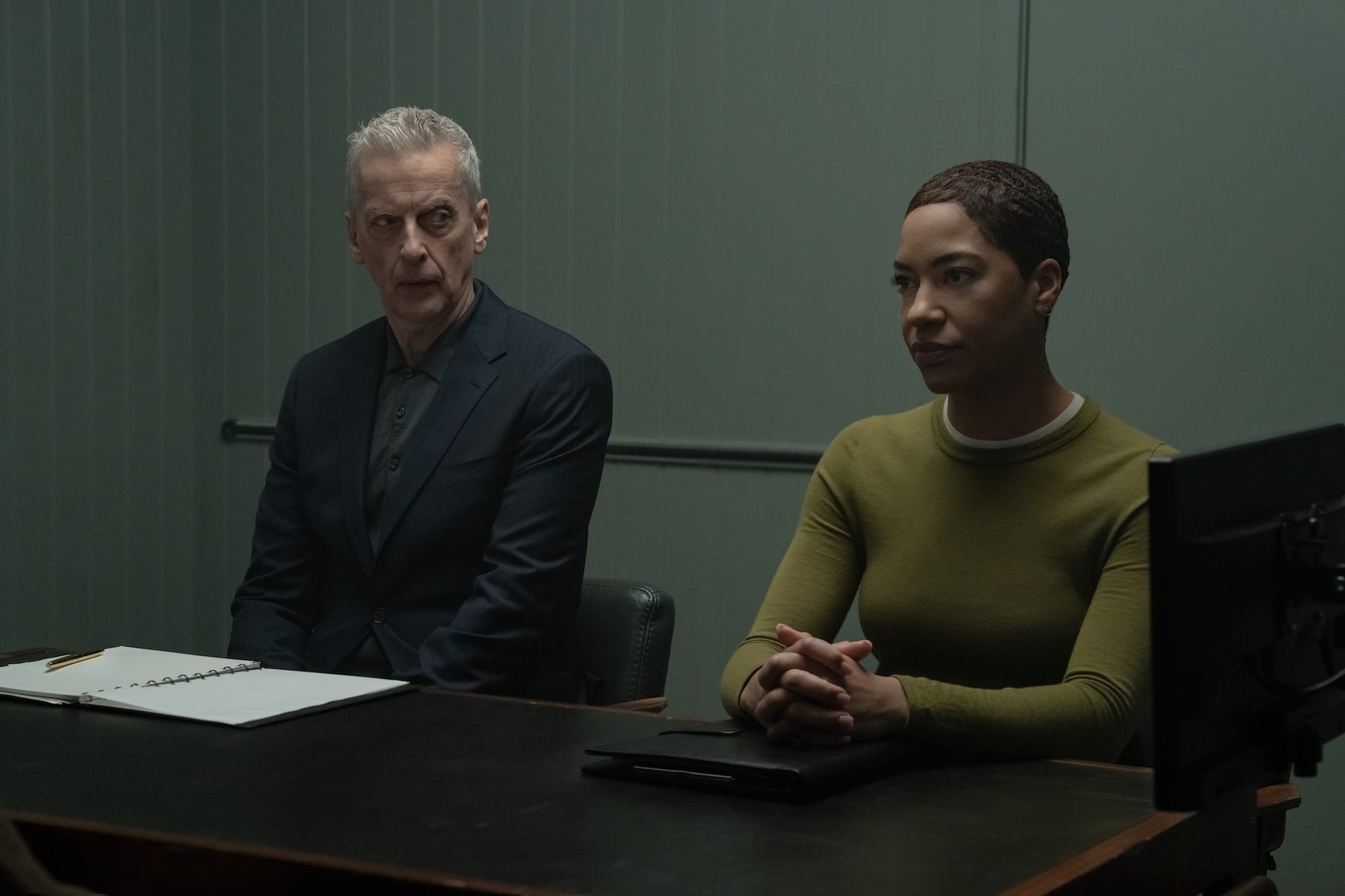 Peter Capaldi and Cush Jumbo in "Criminal Record" Season 2 