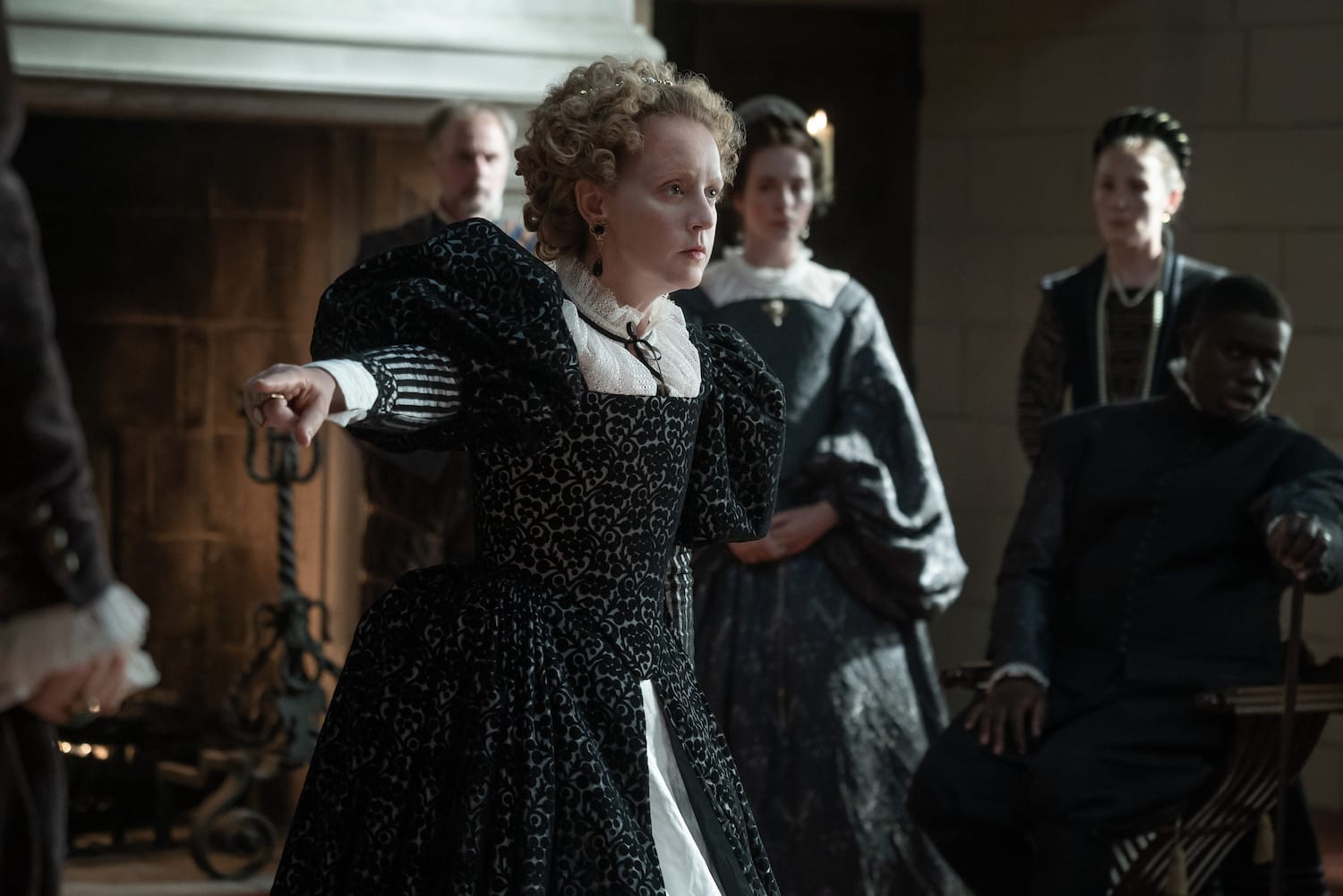 Diane De Poitiers (Ludivine Sagnier) points at&nbsp;Pierre Marquez as she rants against him.