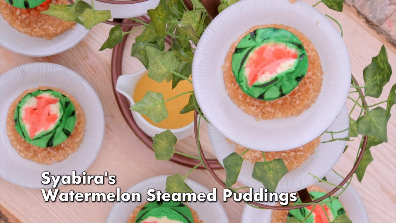 Syabira's Watermelon Steamed Puddings Signature in The Great British Baking Show Collection 10's Dessert Week