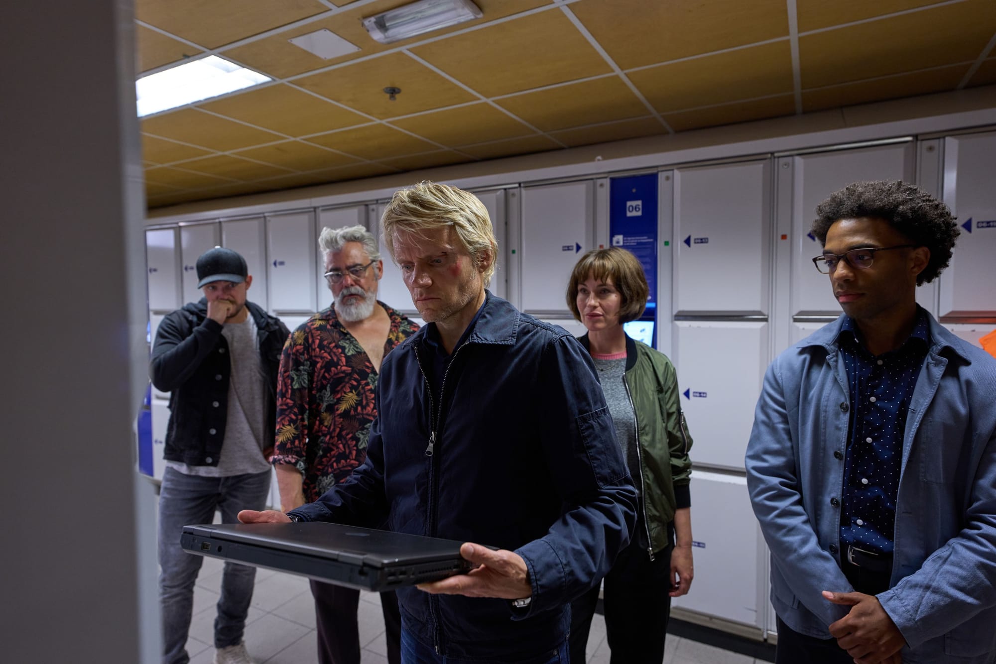 Luke Allen-Gale as Brad de Vries, Darrel D'Silva as Hendrik Davie, Marc Warren as Piet Van der Valk, Maimie McCoy as Lucienne Hassel, and Elliot Barnes-Worrell as Job Cloovers