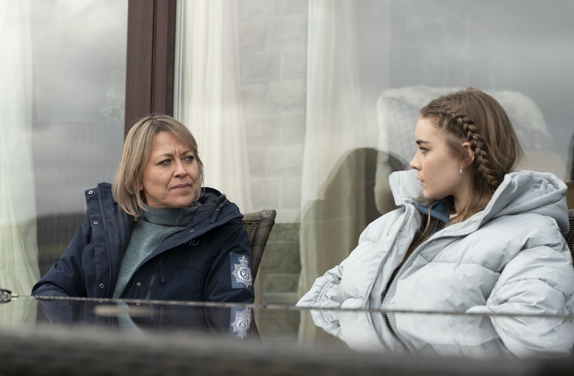 Nicola Walker as Annika and Silvie Furneaux as Morgan in 'Annika'