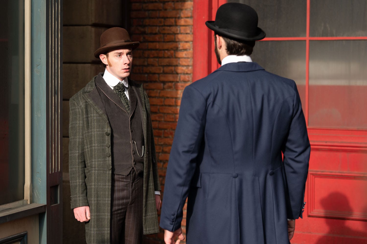 Stuart Martin and Evan McCabe in "Miss Scarlet &amp; the Duke' Season 2