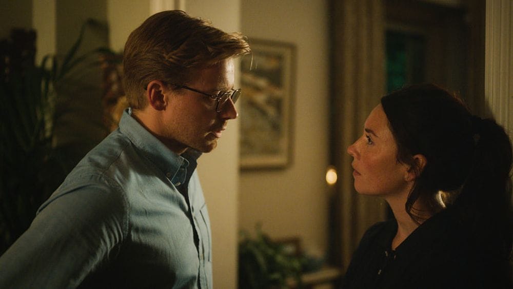 Jack Lowden and Tamsin Topolski as River and Kelly in "Slow Horses"
