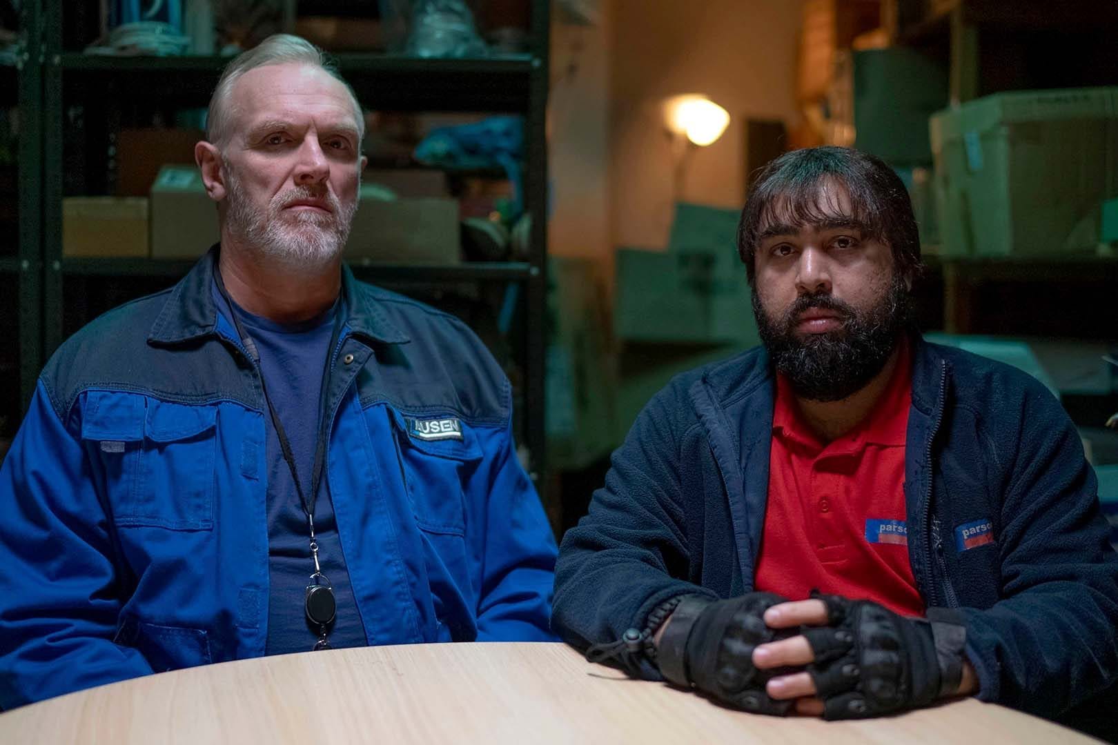 Greg Davies as Paul 'Wicky' Wickstead and&nbsp;Asim Chaudhry as Karl in 'The Cleaner' Season 2.