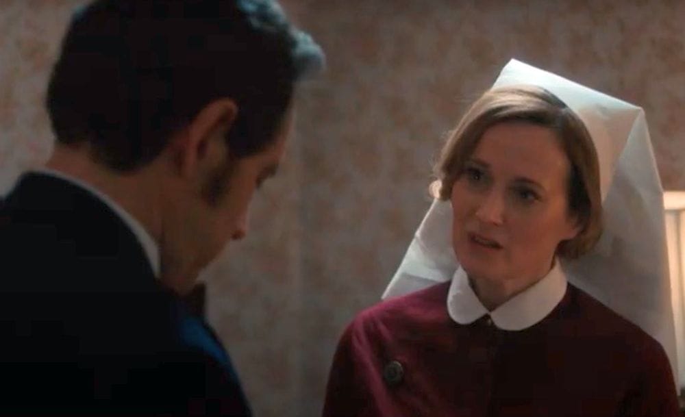 Adam Dalgliesh (Bertie Carvel) and Matron Mary Taylor (Natasha Little)