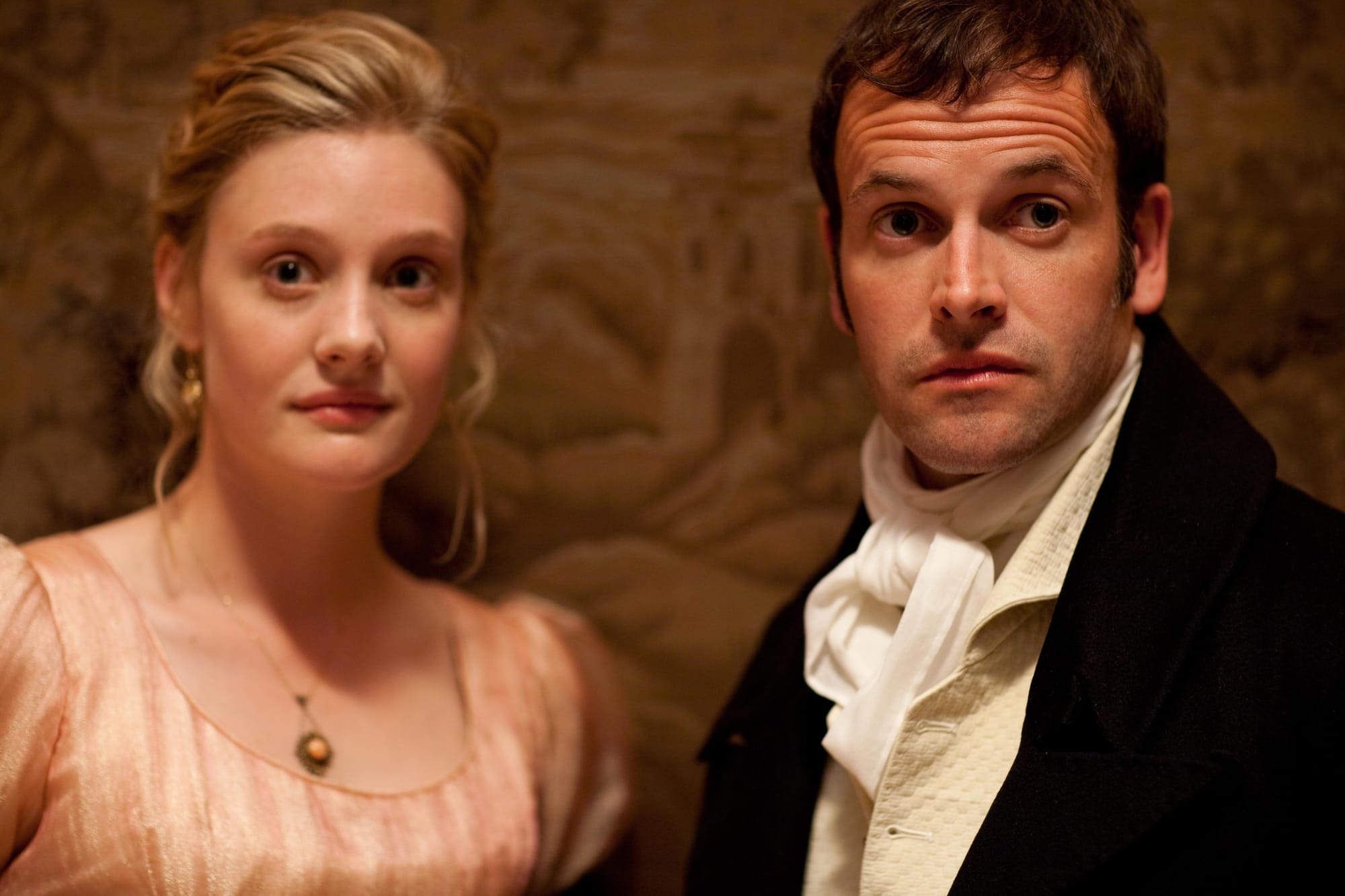 Romola Garai and Jonny Lee Miller in "Emma"