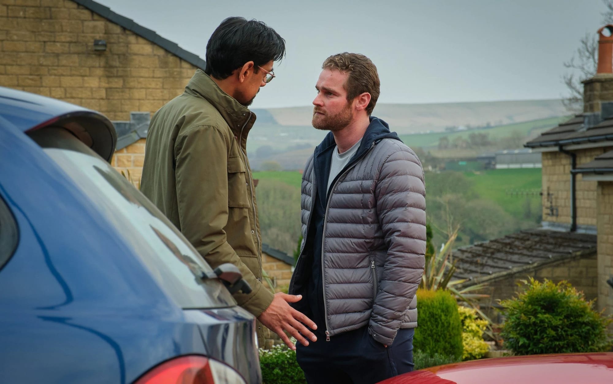 Amit Shah as Faisal and Mark Stanley as Rob in Happy Valley Season 3