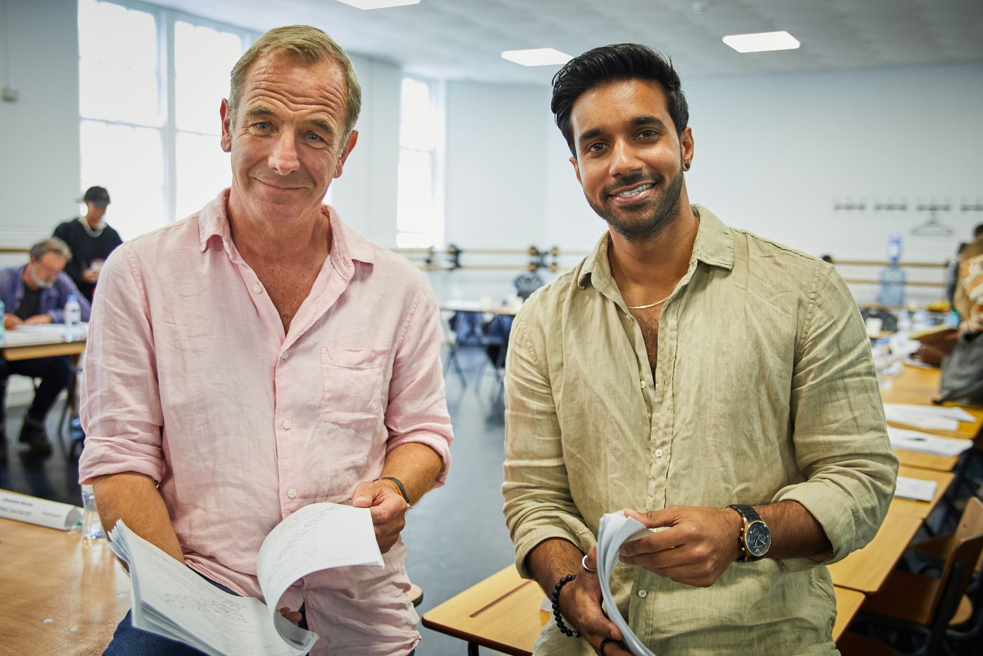 Robson Green and Rishi Nair at the first read for Grantchester Season 9