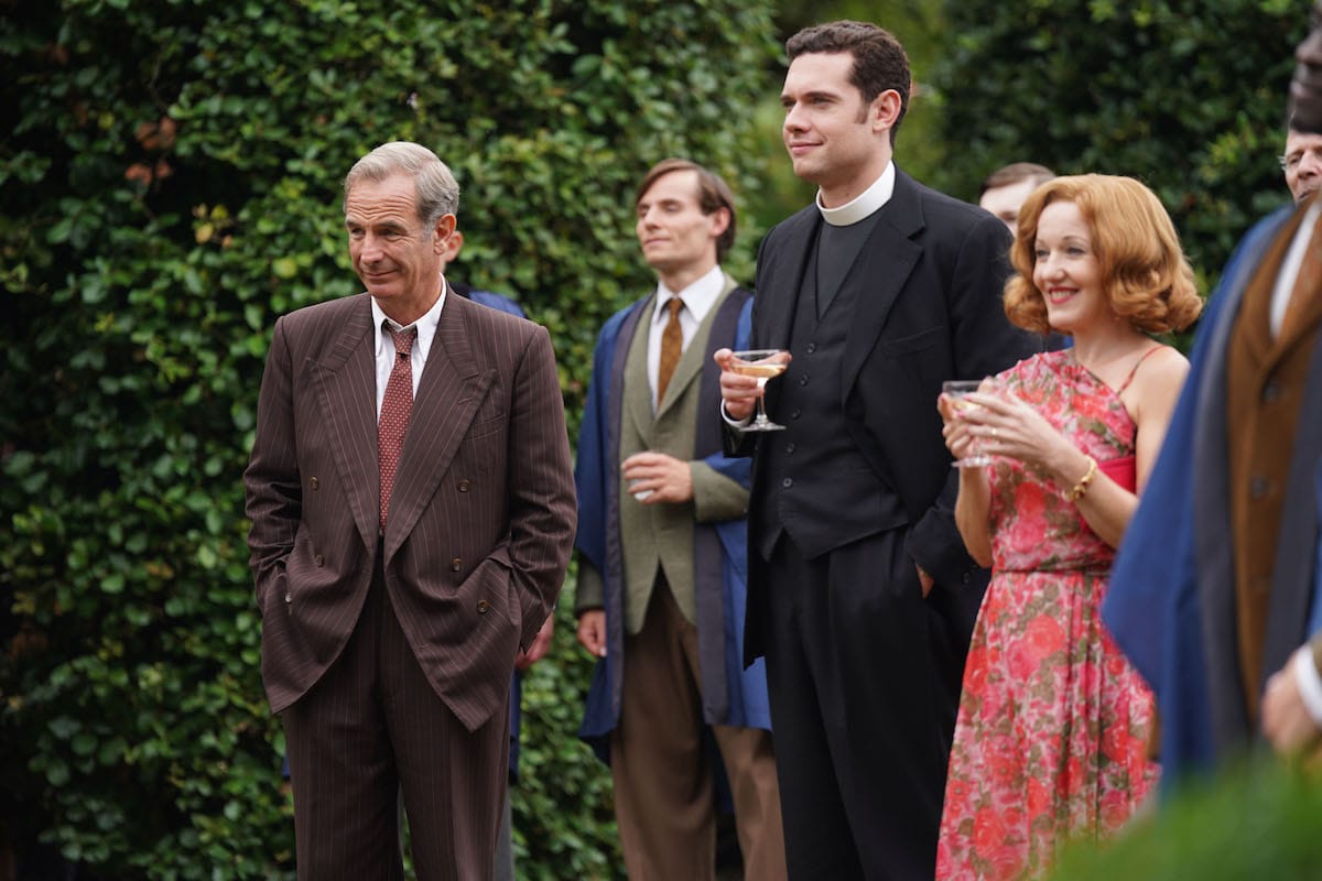 Tom Brittney, Robson Green and Kacey Ainsworth in "Grantchester" Season 8&nbsp;