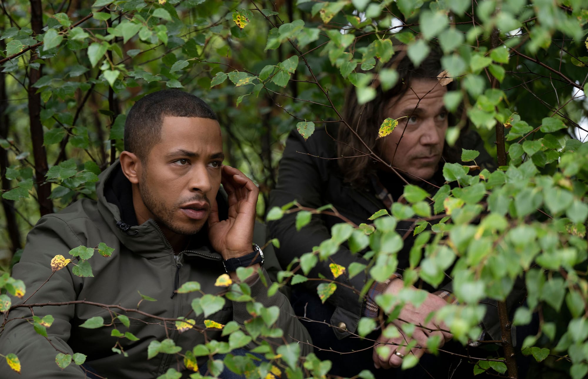 Ukweli Roach as DS Tyrone Clarke Jamie Sives as DS Michael McAndrews in 'Annika' Season 2