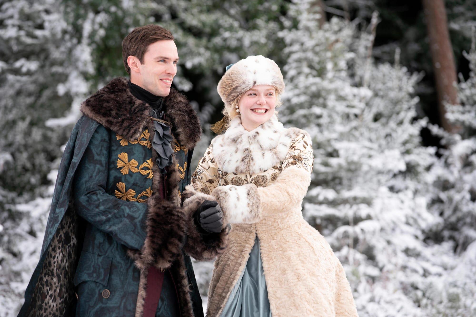 &nbsp;Elle Manning and Nicholas Hoult in "The Great" Season 3