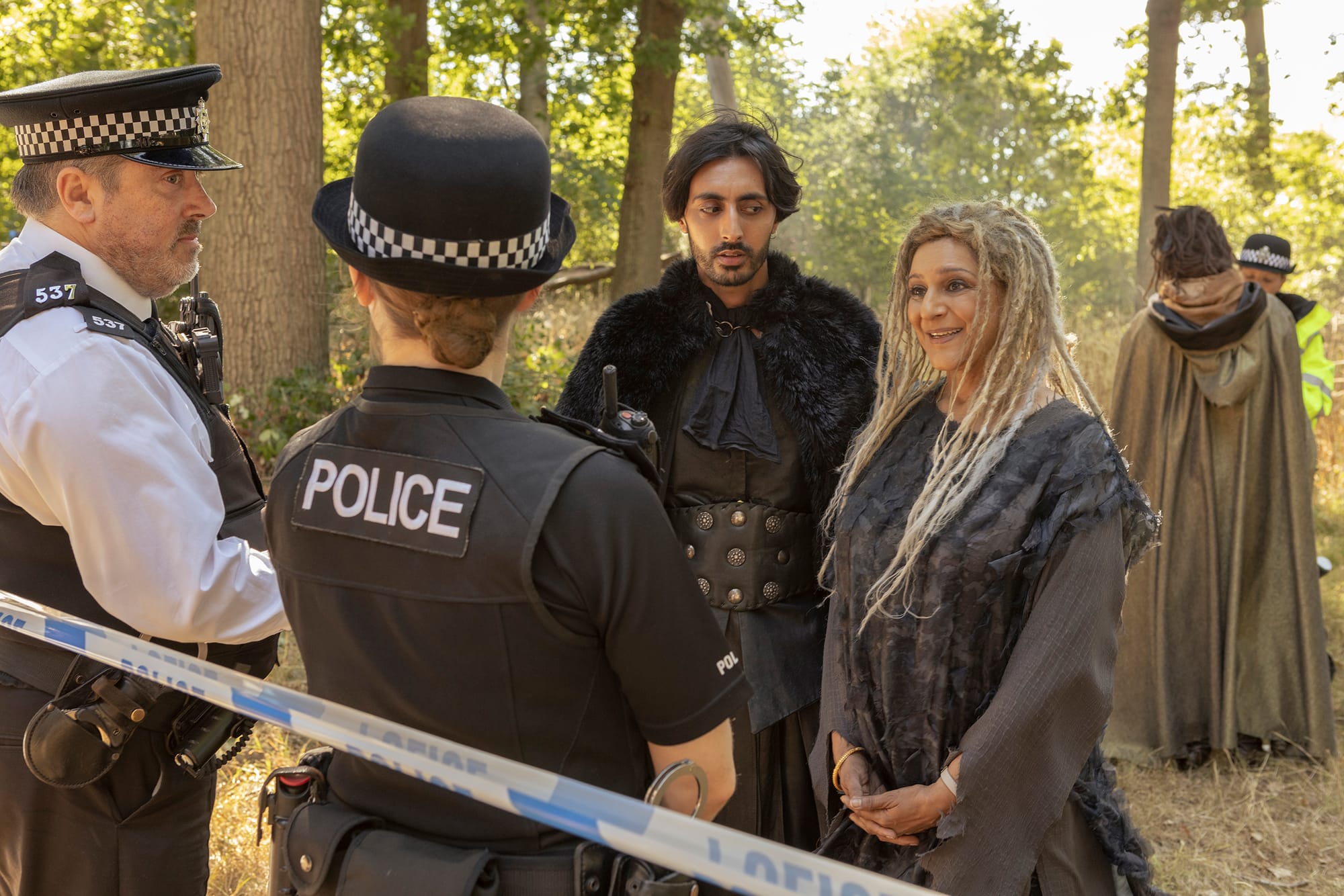 Gurjeet Singh as Tez and Meera Syal as Mrs. Sidhu in 'Mrs Sidhu Investigates' Season 1&nbsp;