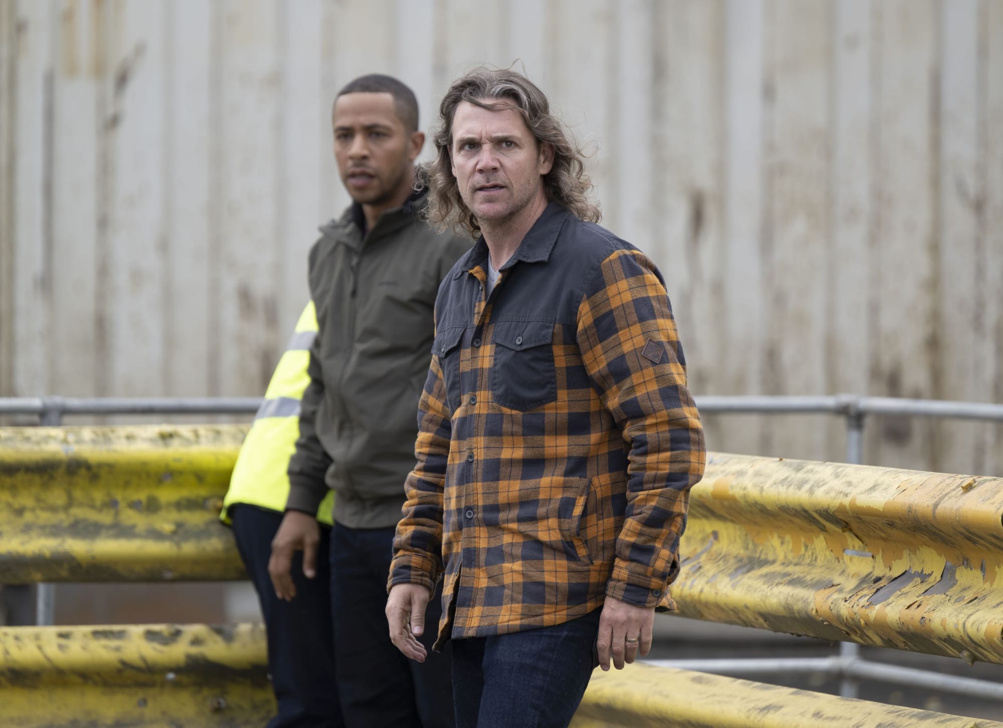 Ukweli Roach as Tyrone and Jamie Sives as Michael in 'Annika' Season 2