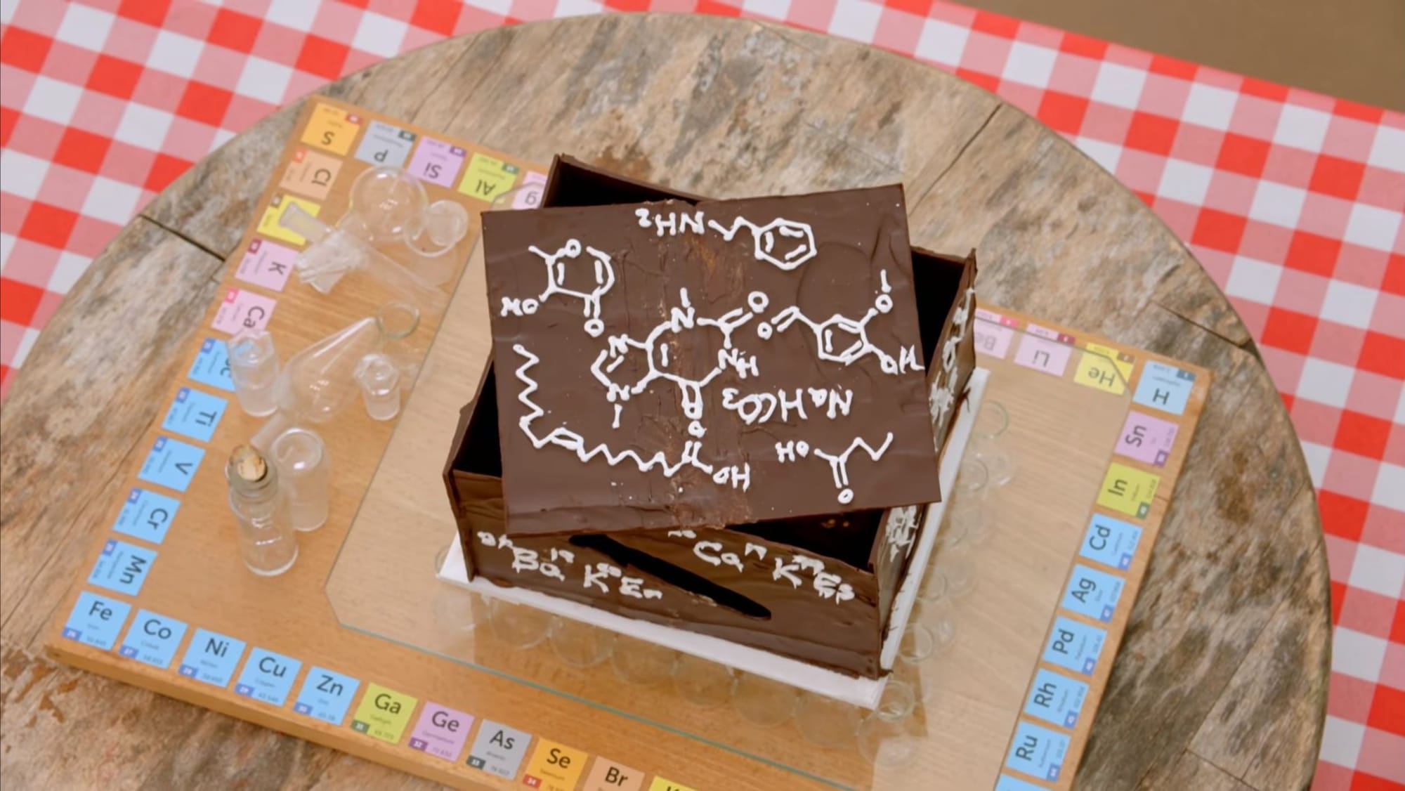 Josh's Chemistry Centenary Chocolate Box Cake Showstopper from 'The Great British Baking Show' Season 14's&nbsp;Chocolate Week