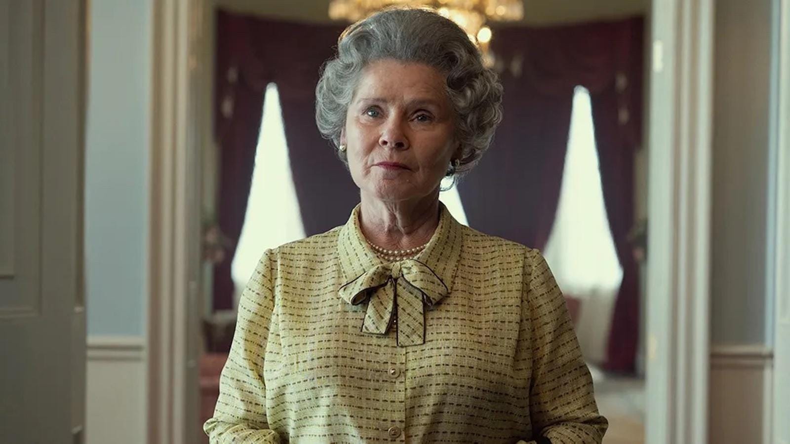 Imelda Staunton as Queen Elizabeth II.