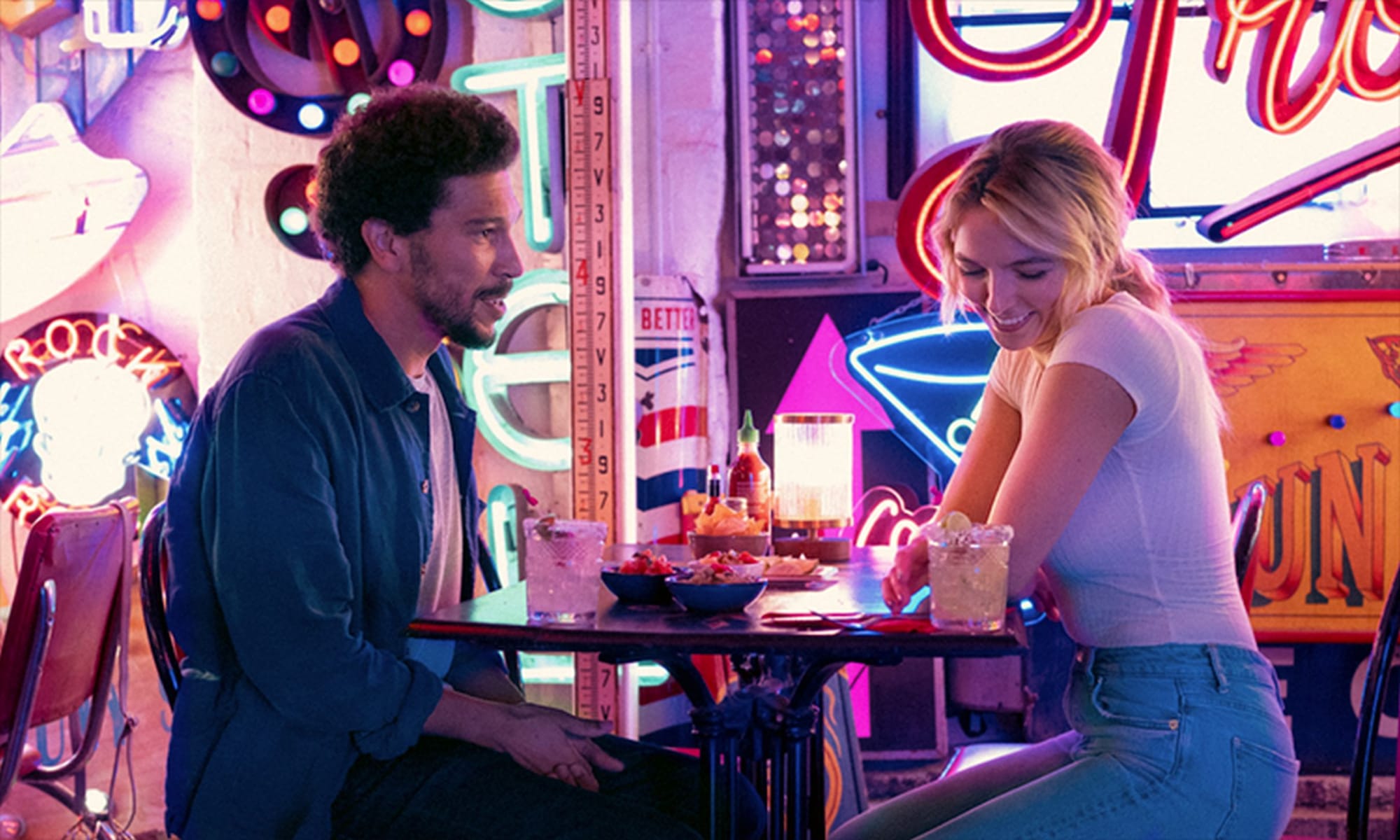 Jodie Comer as Mother and Joel Fry as R in 'The End We Start From'