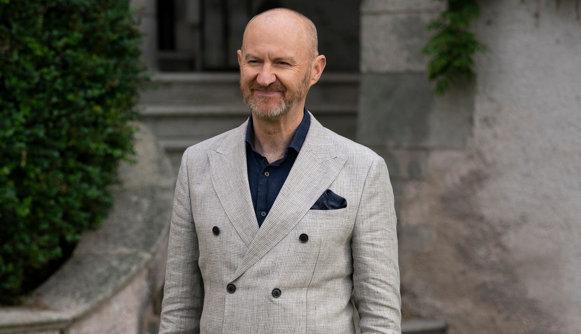 Mark Gatiss as Parris/Berlin in 'Moonflower Murders'