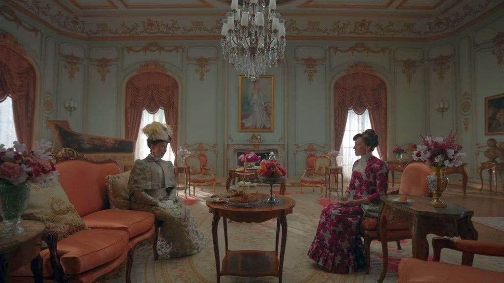 Donna Murphy as Mrs. Astor Carrie Coon as Bertha Russell in 'The Gilded Age' Season 2