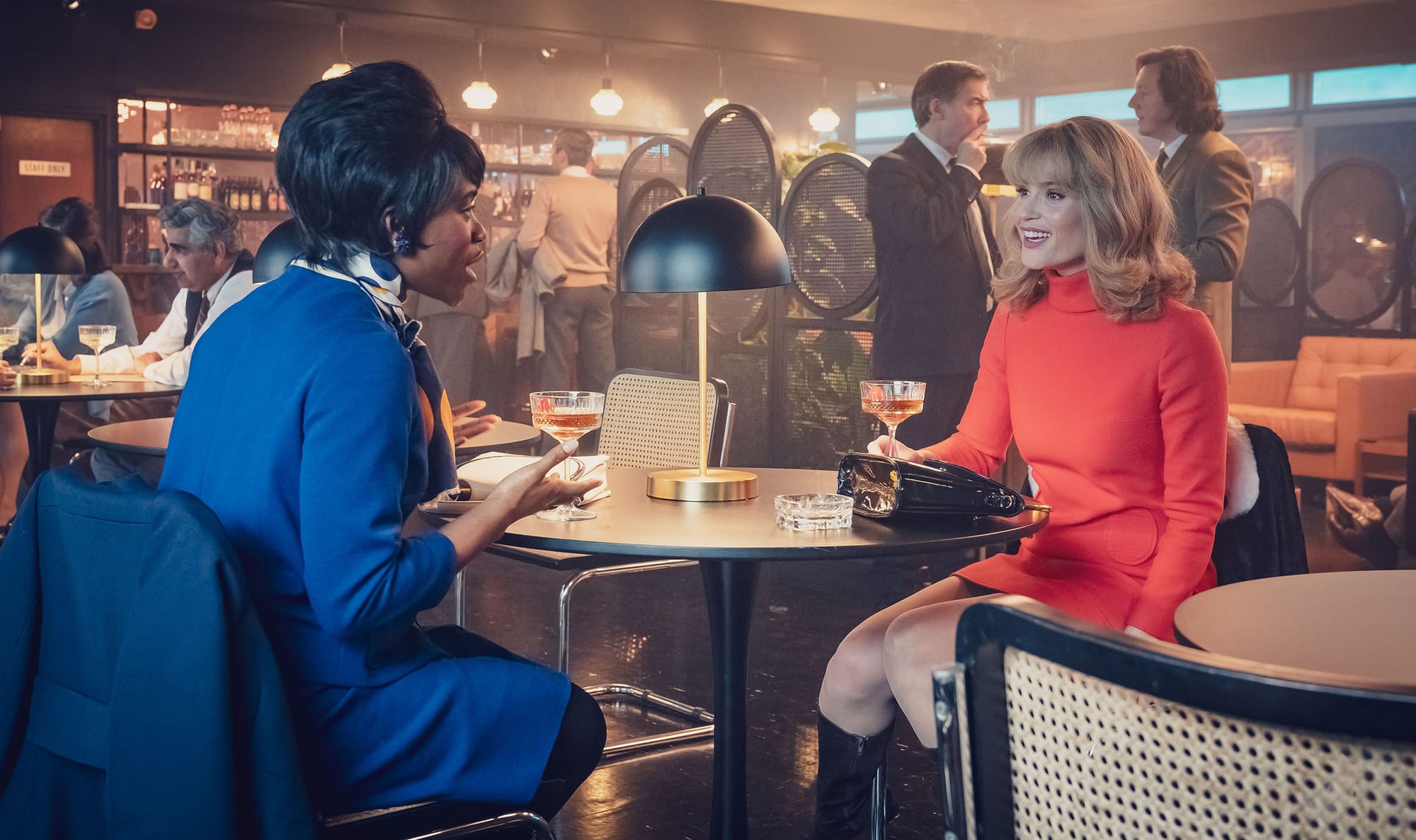 Clare-Hope Ashitey as Diane Lewis and Gemma Arterton as Sophie Straw in Funny Woman Season 1