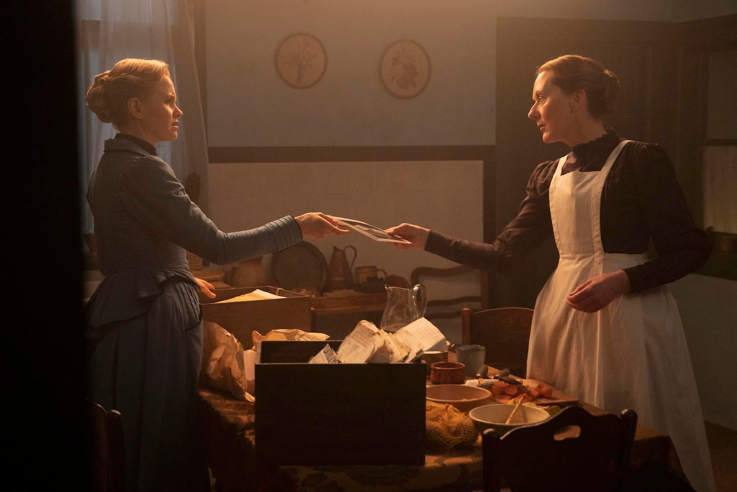 Kate Phillips and Cathy Belton in "Miss Scarlet &amp; The Duke" Season 4