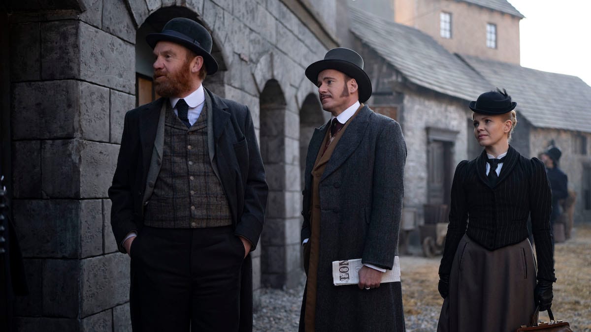 Kate Phillips, Felix Scott, and Tim Chipping in "Miss Scarlet & The Duke"