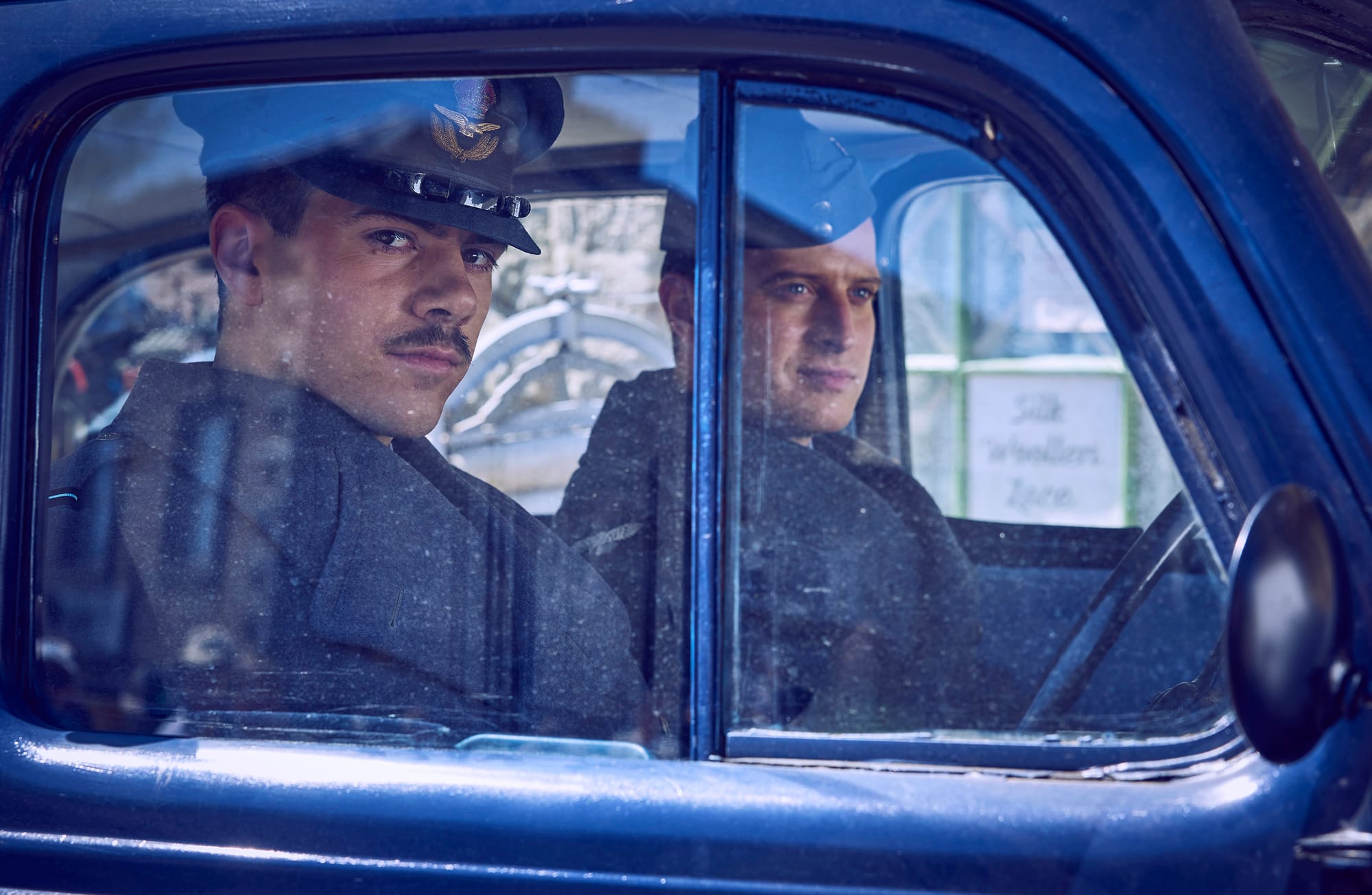 Sam Retford as FO Woodham and Nicholas Ralph as James Herriot in 'All Creatures Great and Small' Season 4&nbsp;