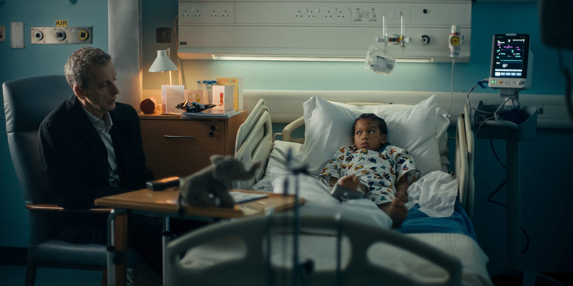 Peter Capaldi as DCI Daniel Hegarty and Kaylen Luke as Young Patrick Burrowes in 'Criminal Record'