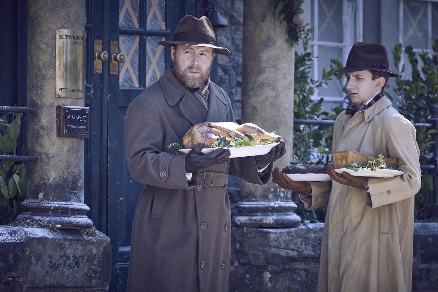 Samuel West as Siegfried Farnon and James Anthony-Rose as Richard Carmoody in 'All Creatures Great and Small' Season 4