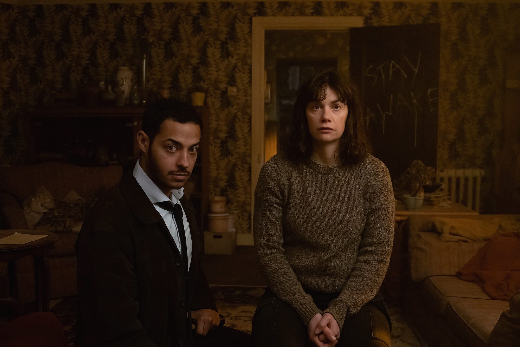 Daryl McCormack as Colman and Ruth Wilson as Lorna in The Woman in the Wall