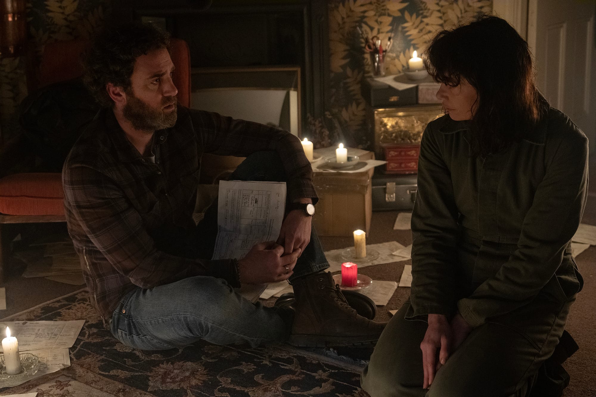 Mark Huberman as Michael and Ruth Wilson as Lorna in The Woman in the Wall