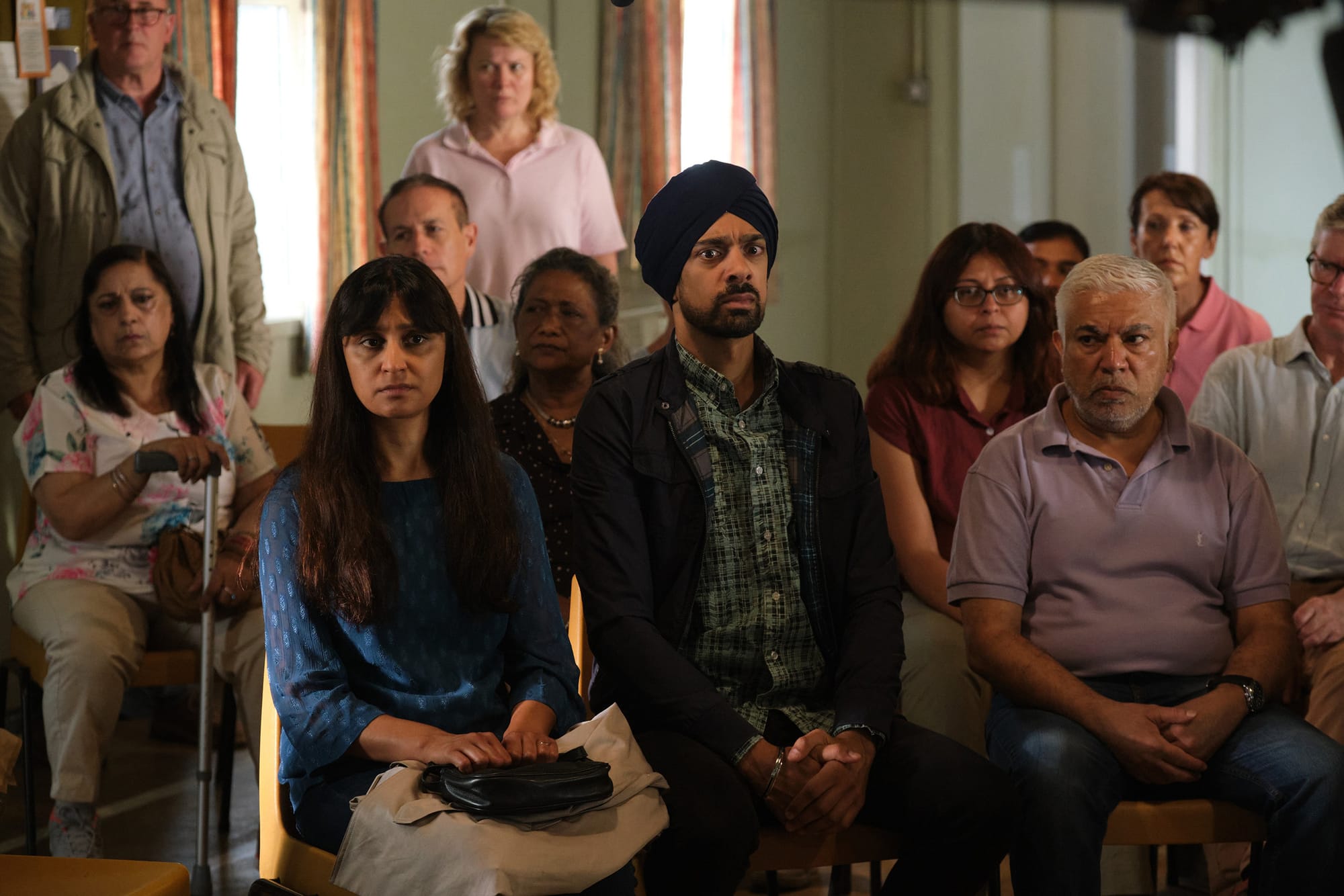 Krupa Pattani as Saman Kaur, Amit Shah as Jasgun Singh in Mr Bates vs The Post Office