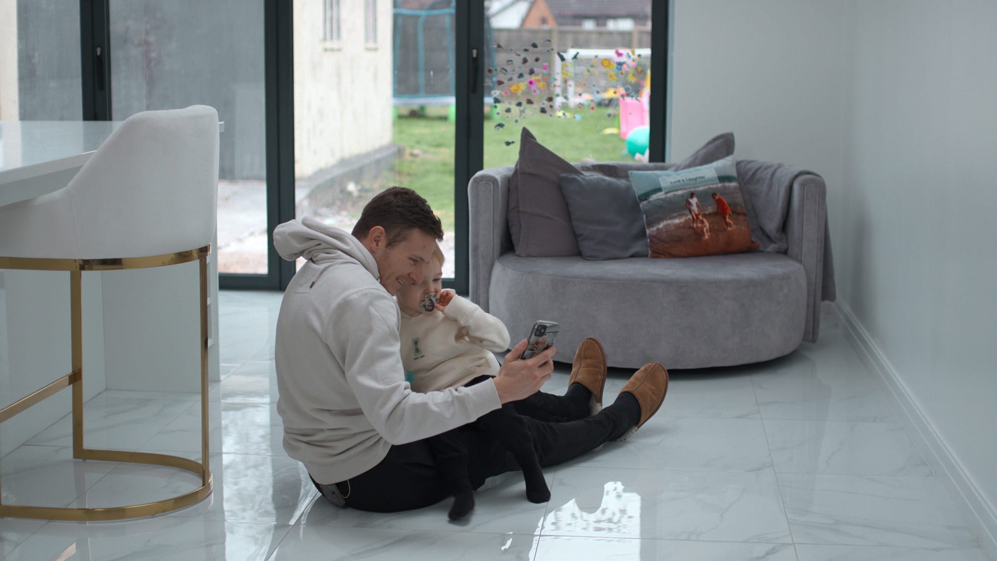 Paul Mullin and his son in 'Welcome to Wrexham' Season 2