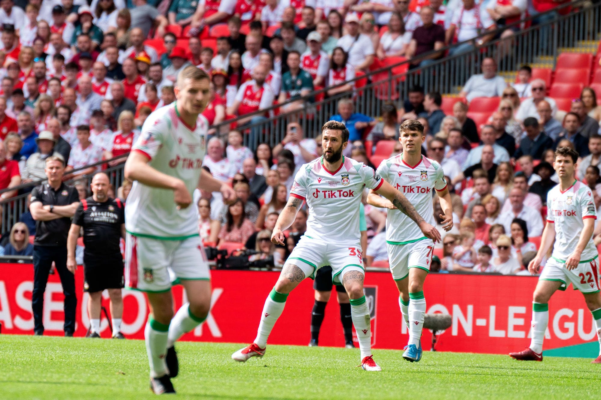 Paul Mullin, Ollie Palmer, Jordan Davies, and Tom O'Connor in 'Welcome to Wrexham' Season 1