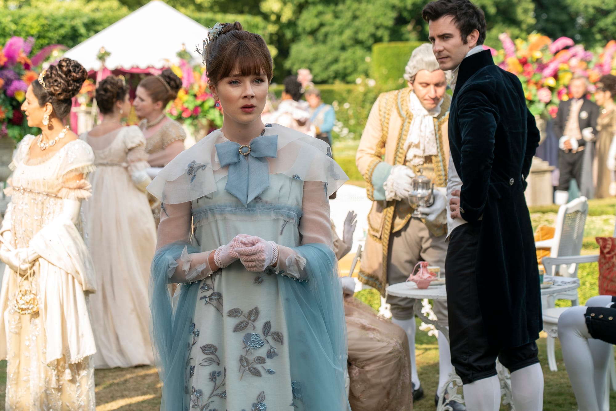 Claudia Jessie as Eloise in her own take on Regency Fashion in 'Bridgerton' Season 3