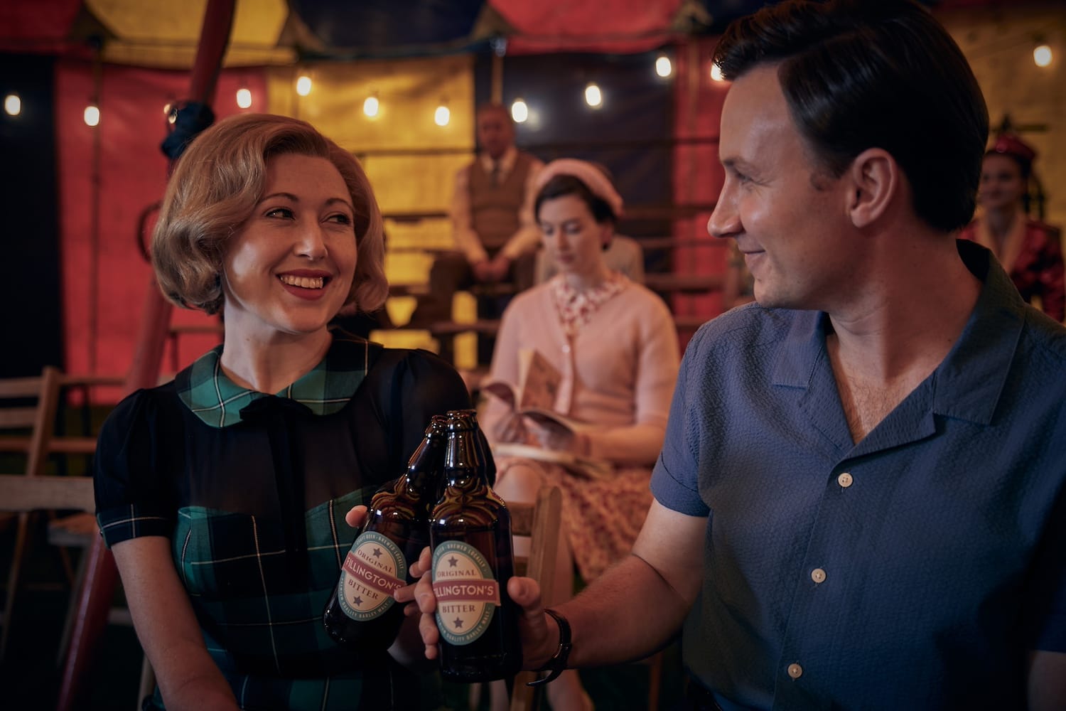 Melissa Johns and Bradley Hall in "Grantchester" Season 9