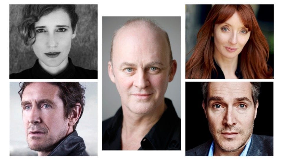 From upper left clockwise: Angeliki Papoulia, Tim McInnerny, Elizabeth Berrington, Mark Umbers, and Paul McGann will guest star in 'Bookish'