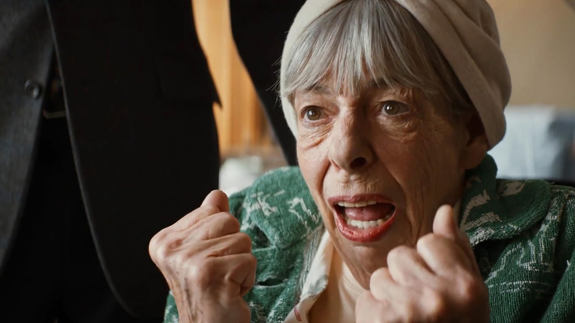 Frances de la Tour as Adelaide in 'Professor T' Season 3