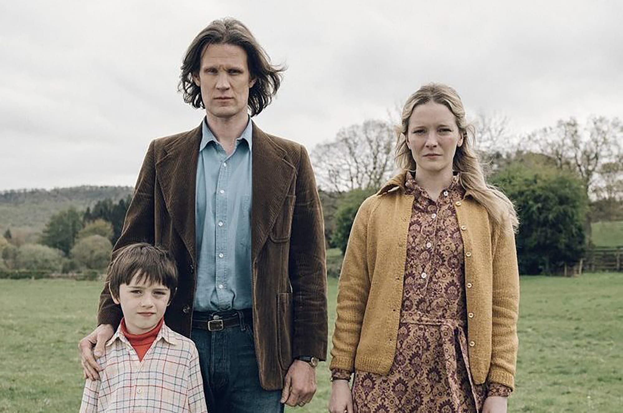 Matt Smth as Richard, Morfydd Clark.as Juliette and Arthur Shaw as Owen in 'Starve Acre'