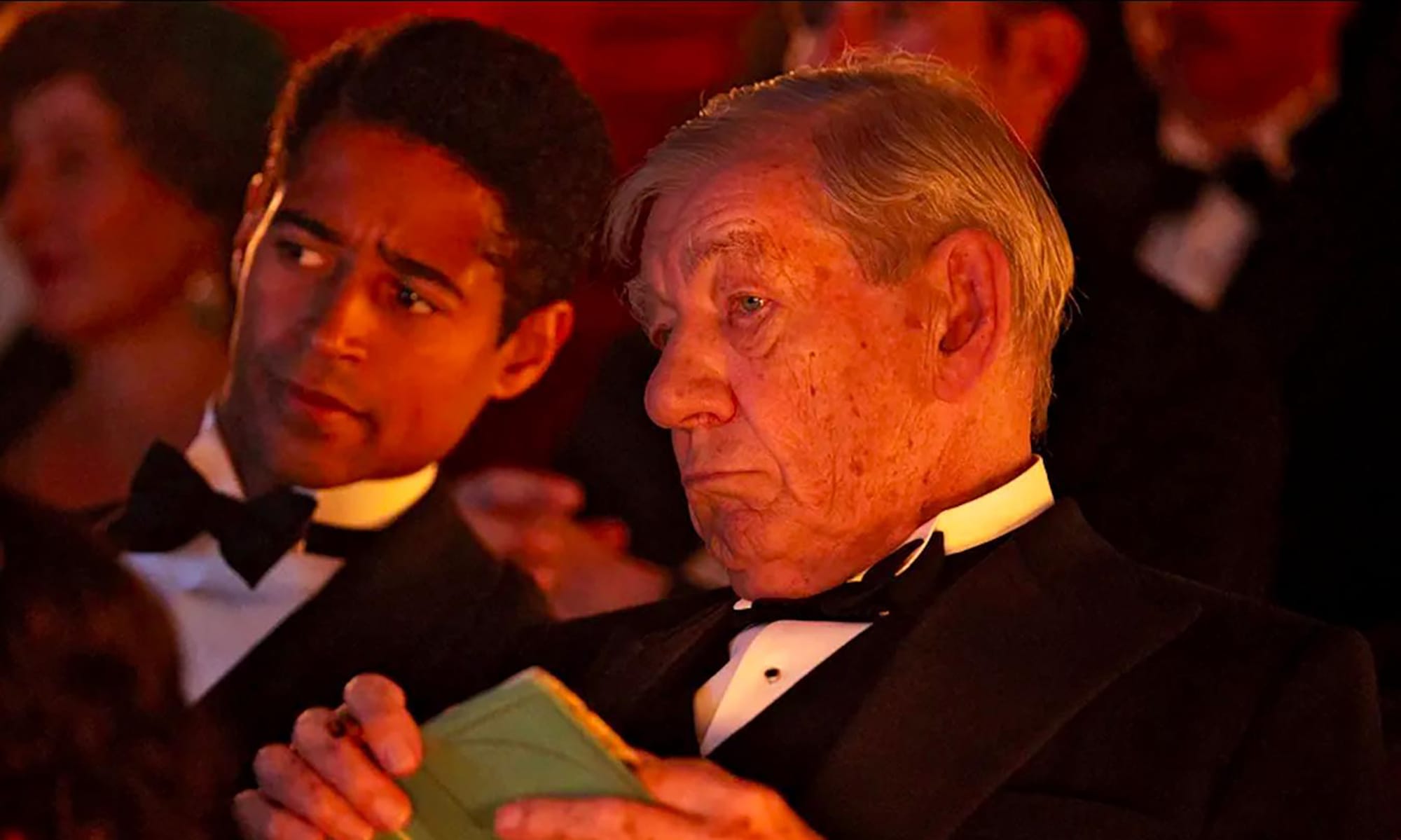 &nbsp;Alfred Enoch as Tom Turner and Ian McKellen as Jimmy Erskine in 'The Critic'