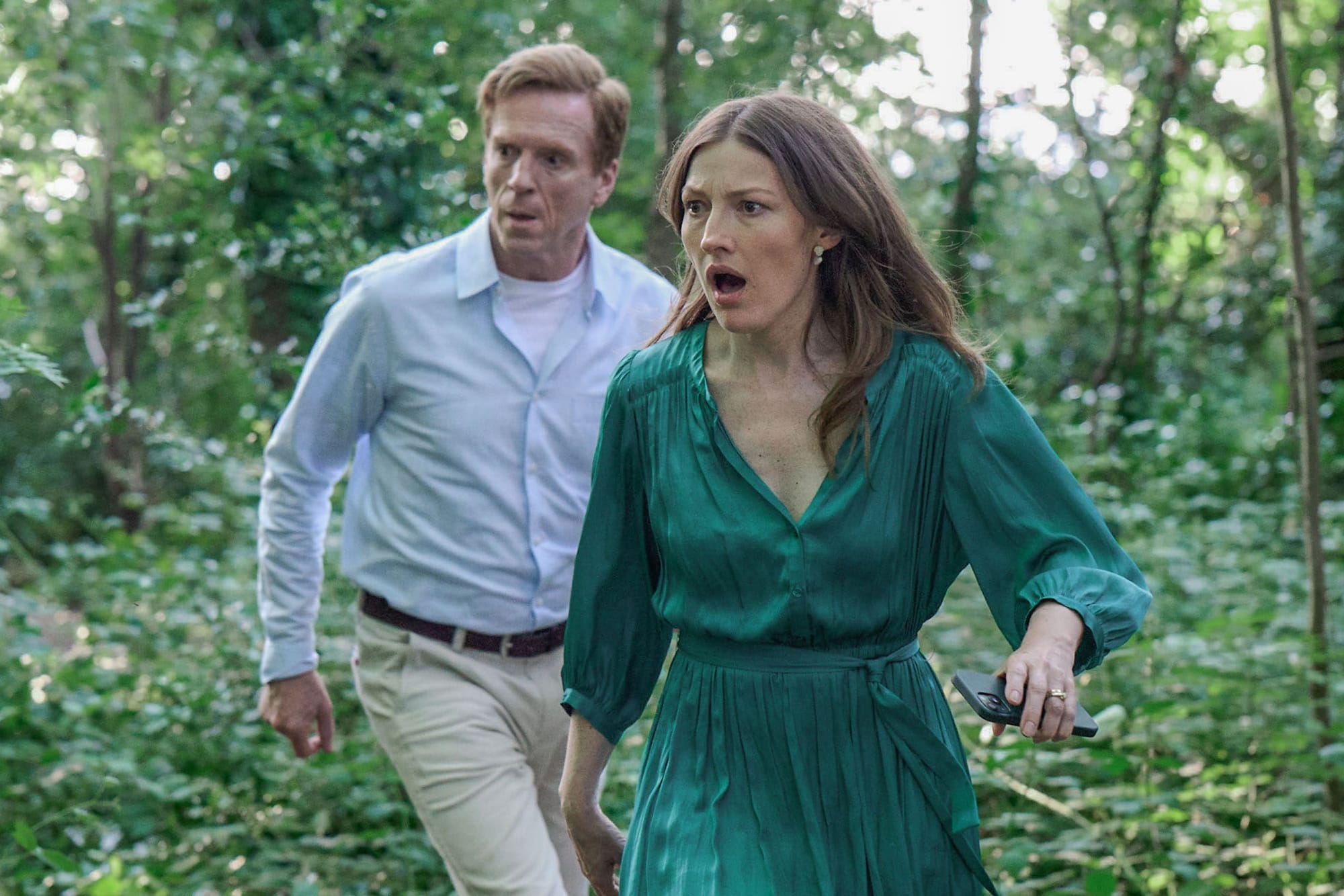 Kelly Macdonald and Damian Lewis as Helen and Peter Radley in 'The Radleys'