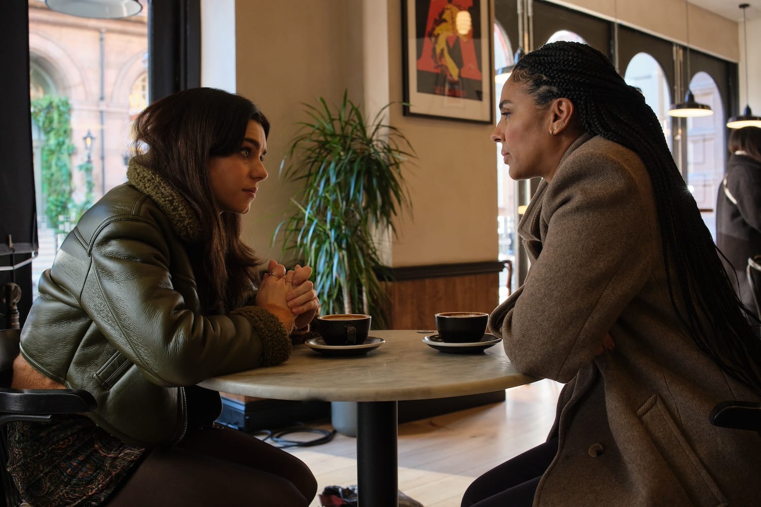 &nbsp;Ellie Sutherland (Holly Cattle) seeks help from Francine Bridge (Marsha Thomason).
