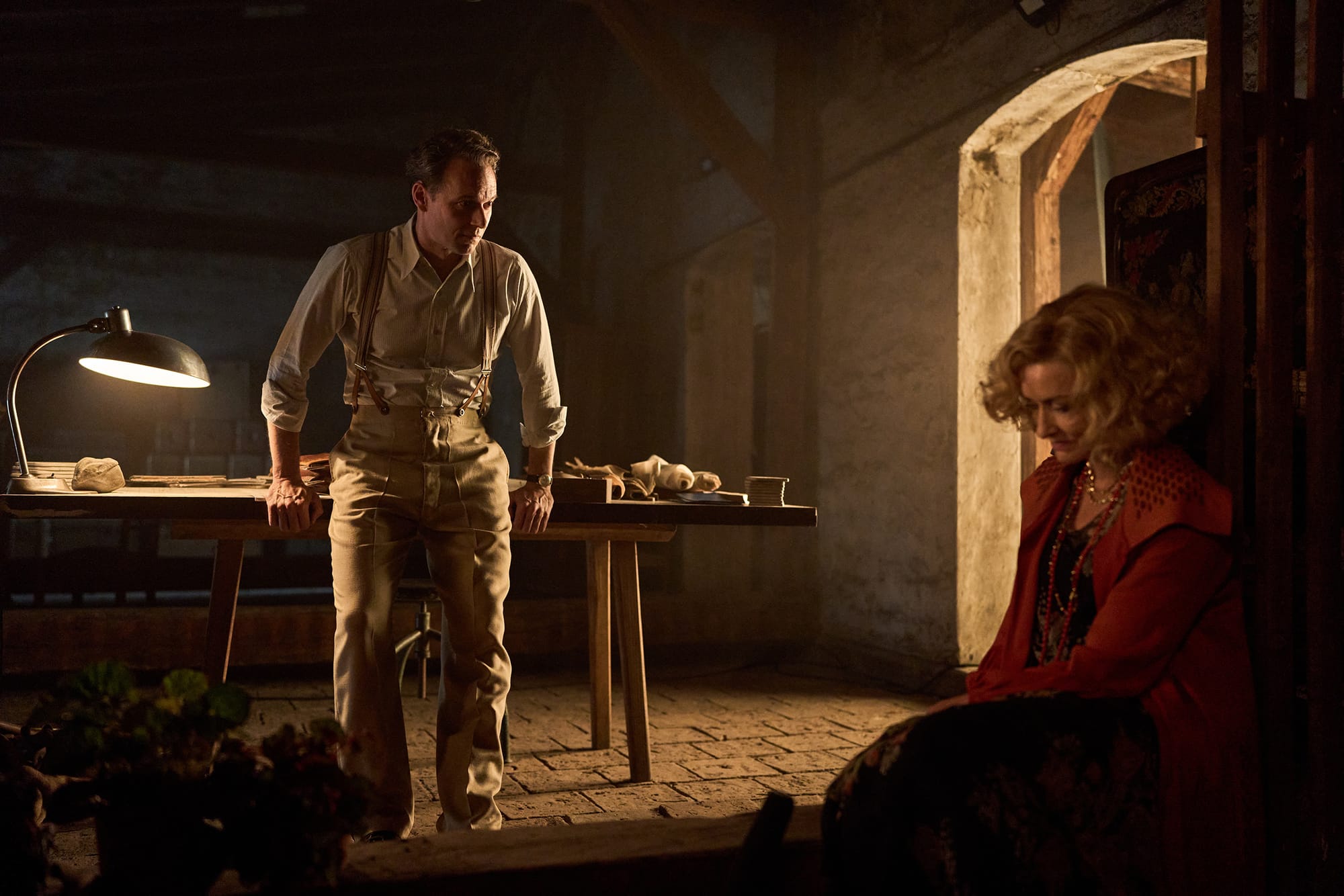 Natascha McElhone as Bella and Giorgio Marchesi as Marco in 'Hotel Portofino' Season 3