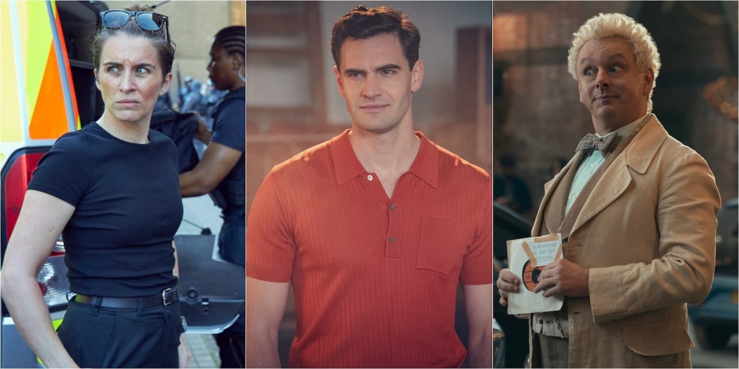 Vicky McClure in "Trigger Point," Tom Bateman in "Funny Woman" and Michael Sheen in "Good Omens"