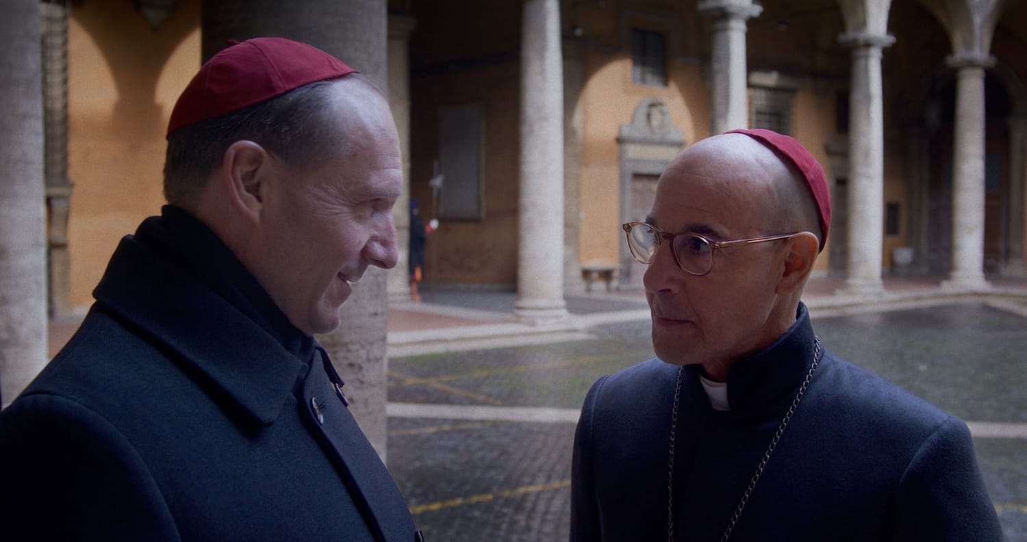 Ralph Fiennes and Stanley Tucci in "Conclave"