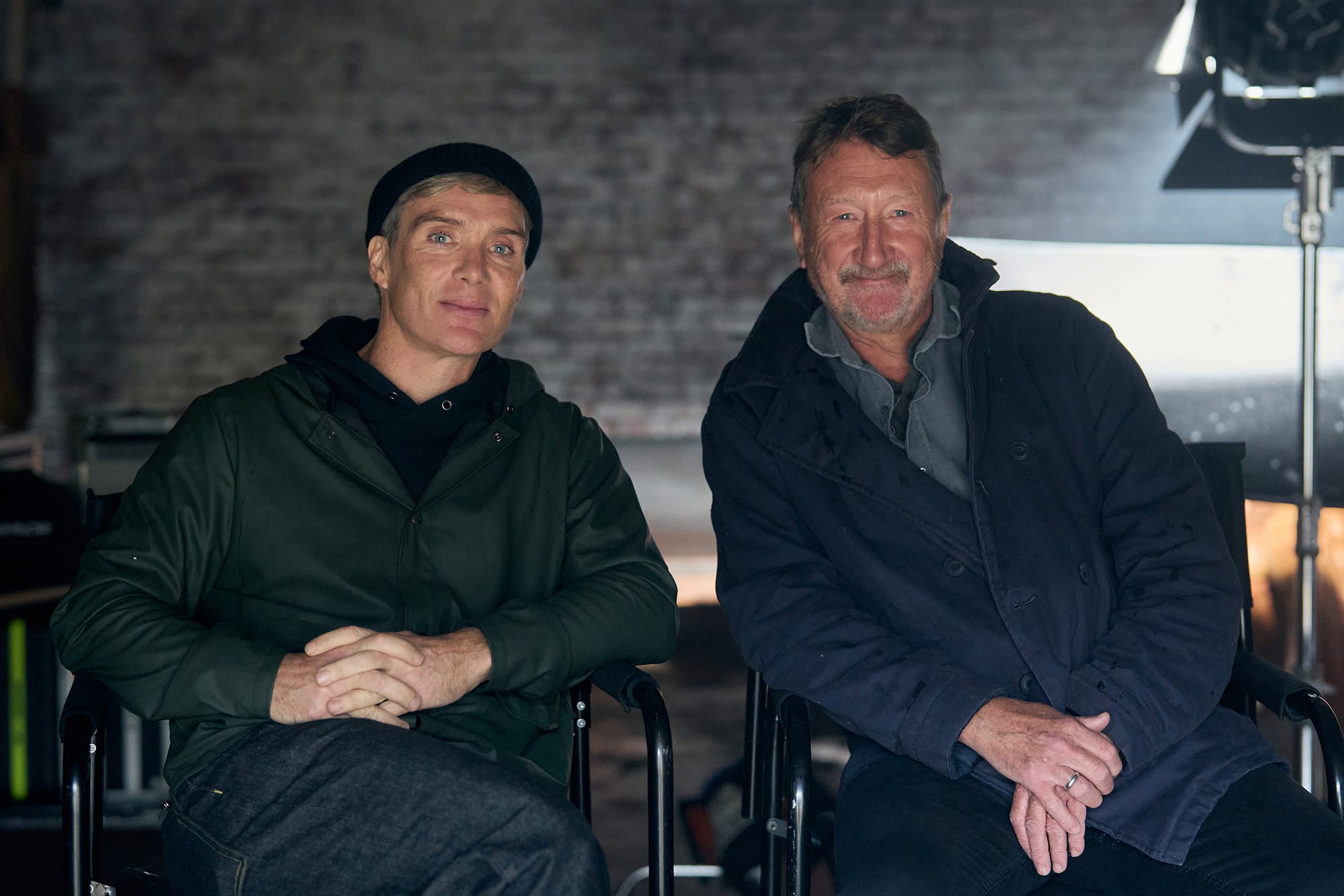 Cillian Murphy and Steven Knight on the Peaky Blinders movie set