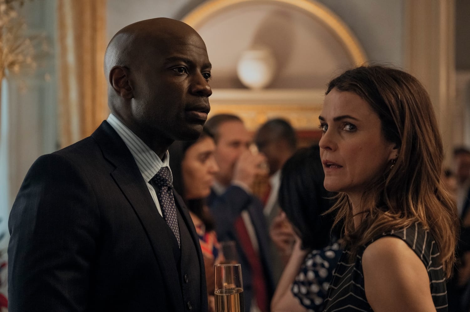 Kerri Russell and David Gyasi in "The Diplomat" Season 2