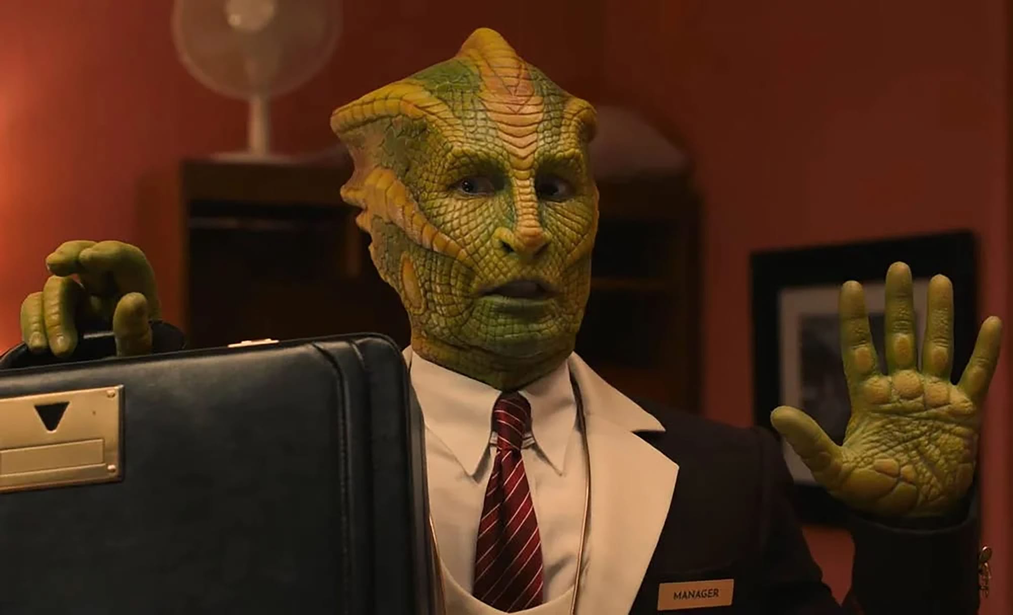 Jonathan Aris as Melnak the Silurian in the 'Doctor Who' 2024 Christmas Special