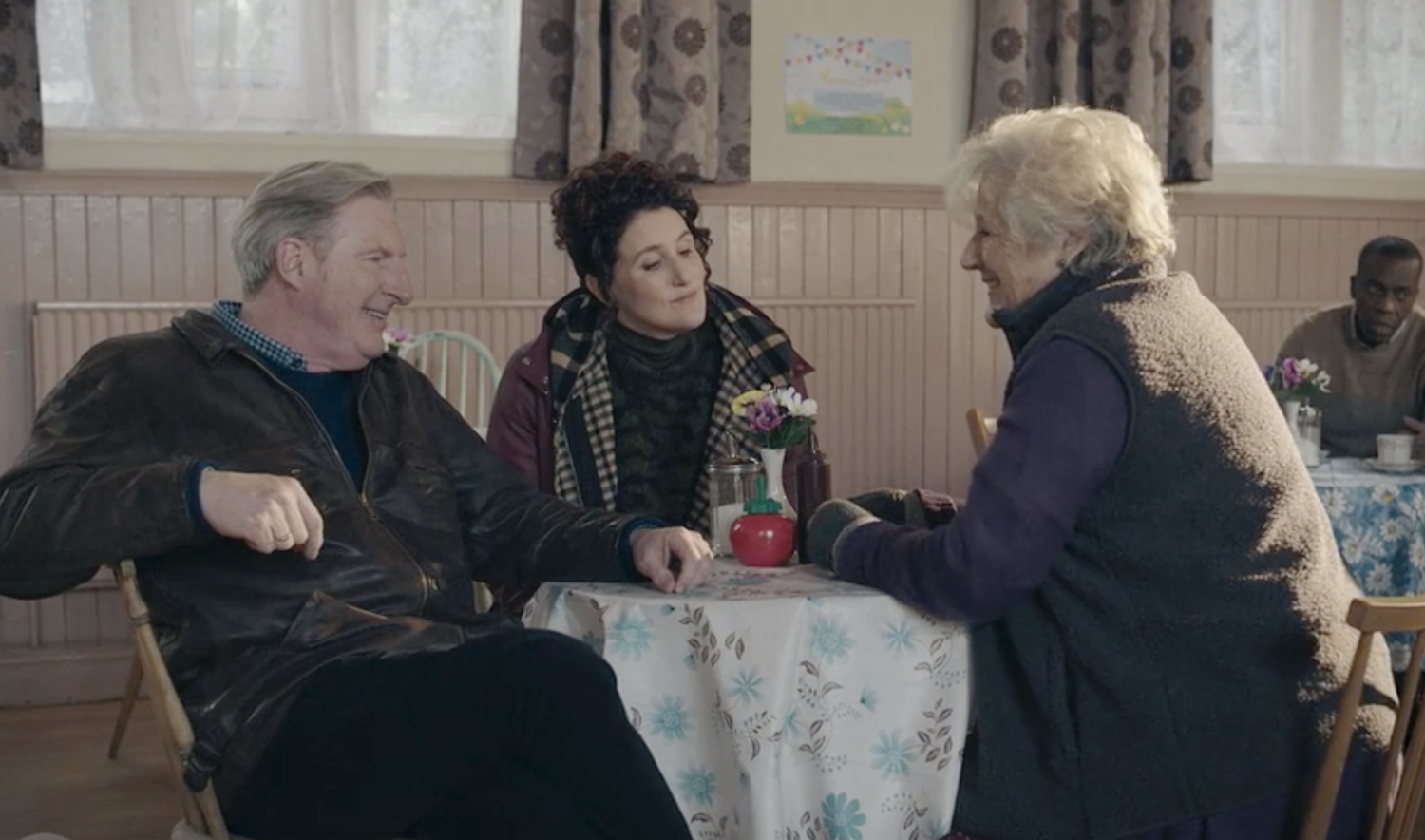 Ridley (Adrian Dunbar), DI Carol Farman (Bronagh Waugh), and Celia Machin (Maggie Steed).