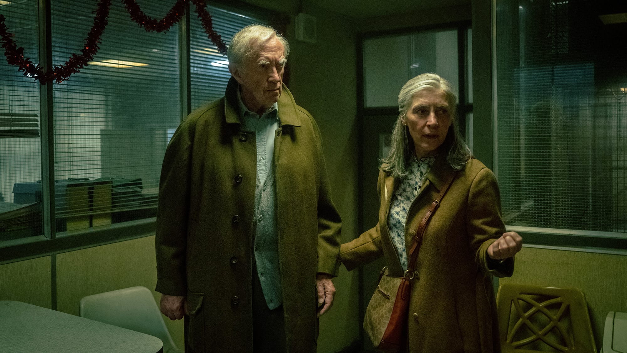 Jonathan Pryce as David Cartwright and Saskia Reeves as Catherine in 'Slow Horses' Season 4