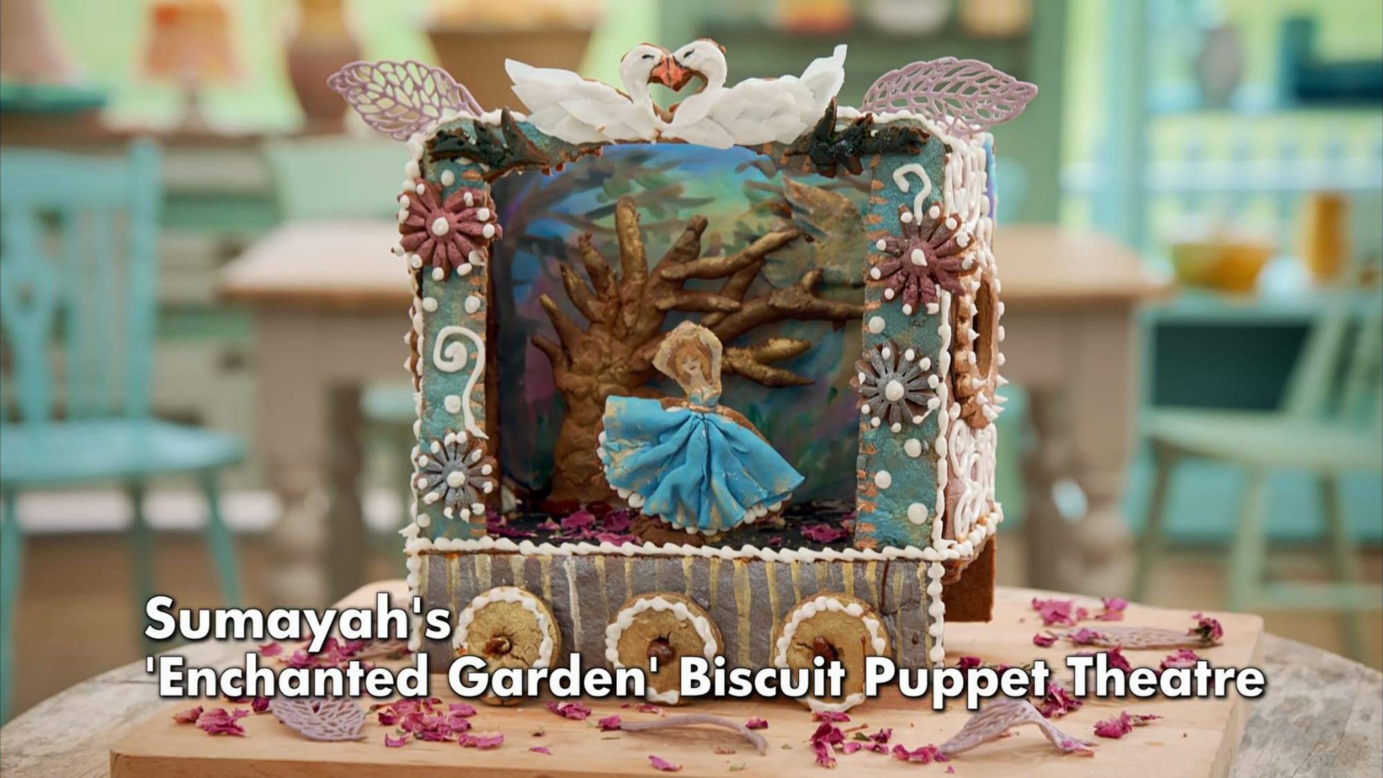 Sumayah's 'Enchanted Garden' Showstopper from 'The Great British Baking Show' Season 15's Biscuit Week&nbsp;